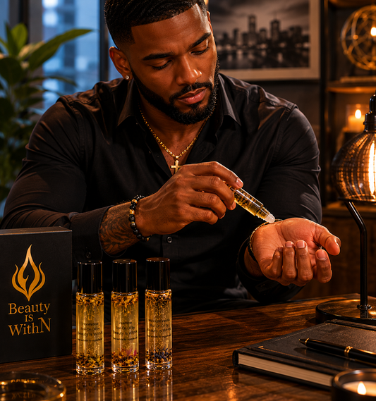 MAN Body Oils by Beauty Is WithN | Skin-Safe Hydrating Fragrance Oil for Men (Body, Beard & Hair)
