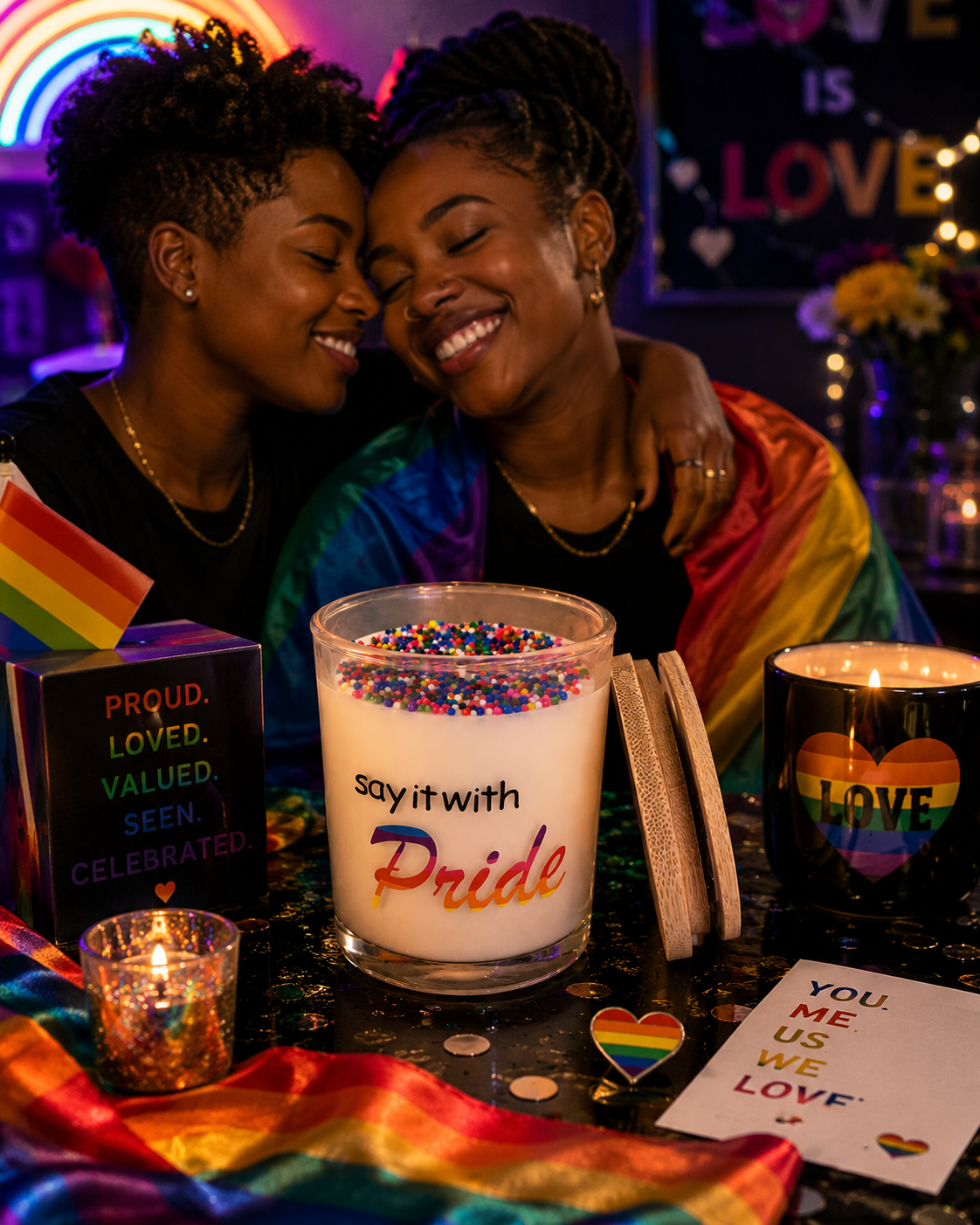 Say It With…Pride Candle | 100% Soy Wax, Skin-Safe, Handmade Celebration Candlel