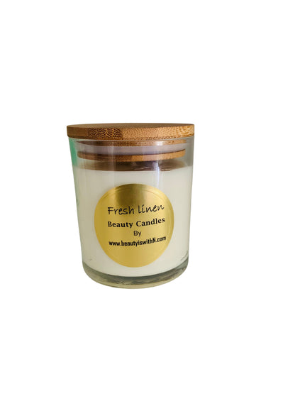 8.5oz - 100% Soy Wax Scented Candle with Lid available in many scents and can be used on your body once it melt to help moisturize your skin.