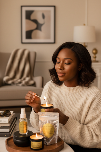 Lifestyle - Woman Lighting Candle