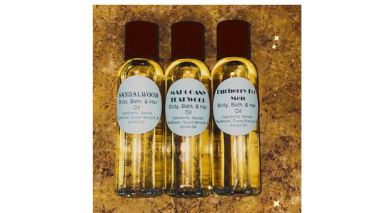 Our Beauty Body Oil is a natural, light oil that is good for your skin, hair, and can be added to your bath water (depending on your PH balance, use lightly). Ingredients: Sunflower Oil, Sweet Almond Oil, Apricot Oil, and Jojoba Oil